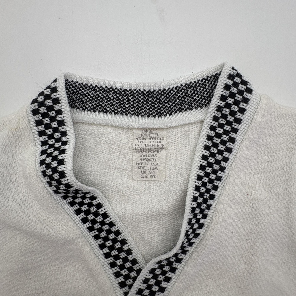 Vintage Happi‎ Happi Sweater Vest Boys 18-24M White Check Knit Elastic Waist - Picture 2 of 4